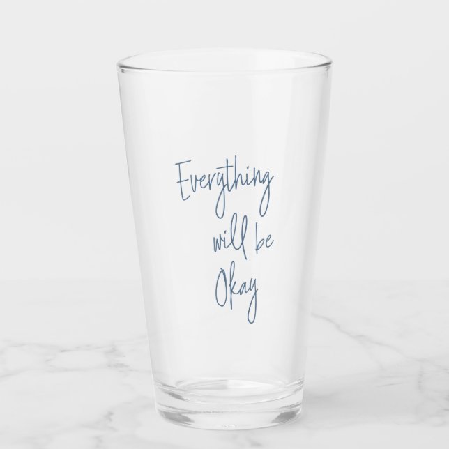 Guión blanco azul Minimalista de la cita inspirado (Anverso)