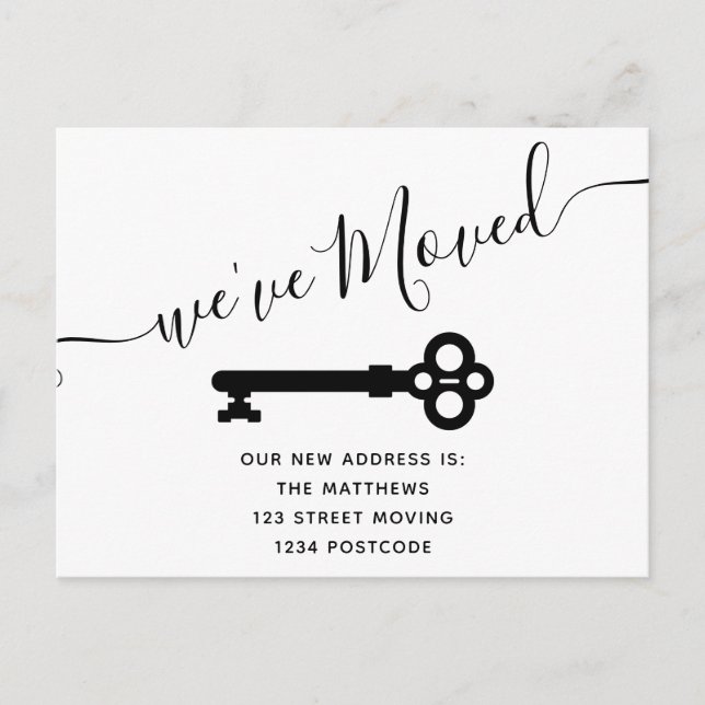 Guión blanco negro invitación mínima de movimiento (Anverso)