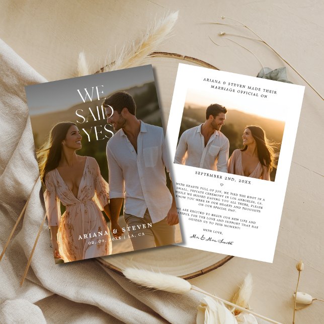 Guión Boho Dijimos Sí Tarjeta de Foto de Boda Rúst (Subido por el creador)