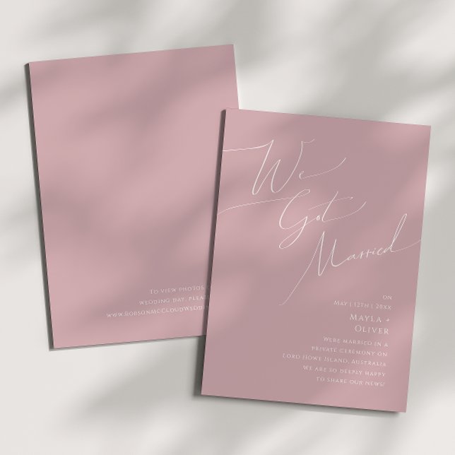 Guión caprichoso | Invitación Rosa de Elopement (Subido por el creador)