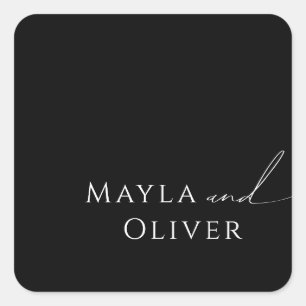 Guión caprichoso Sellos para sobres de Bodas neg