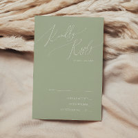 Guión caprichoso | Tarjeta Sage Green RSVP