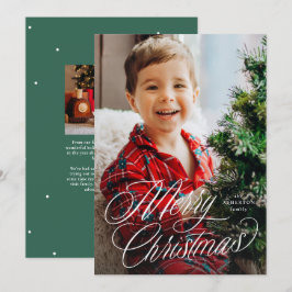 Guión clásico de Feliz Navidad dos fotos verdes