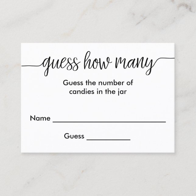 Guión con letras de mano adivina cuántas tarjetas (Anverso)