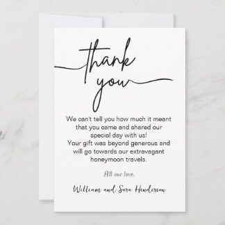 Guión de agradecimiento Boda Tarjeta de agradecimi