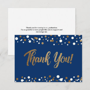 Guión de agradecimiento de graduación Confeti Azul