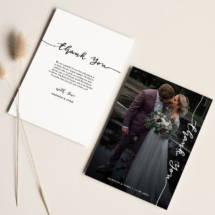 Guión de agradecimiento moderno Foto de boda senci
