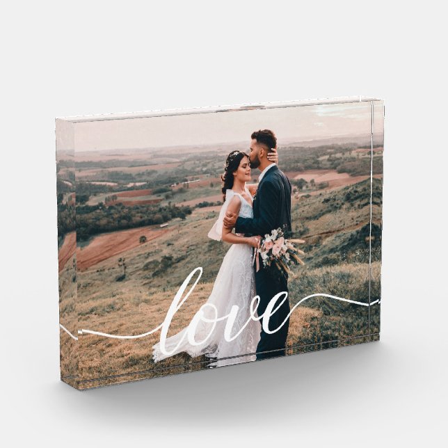 Guión de Amor de Boda Regalo de Foto Personalizado (Izquierda)