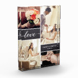 Guión de amor de Boda ruso Collage de fotos<br><div class="desc">Personalizar este bloque de fotos con hasta cuatro de tus fotos bodas favoritas del mejor día de la historia. Los bloques de fondo de pizarra le dan un toque rústico y el guión de amor con su estilo moderno escrito a mano es elegante y clásico. Personalice su nombre y la...</div>