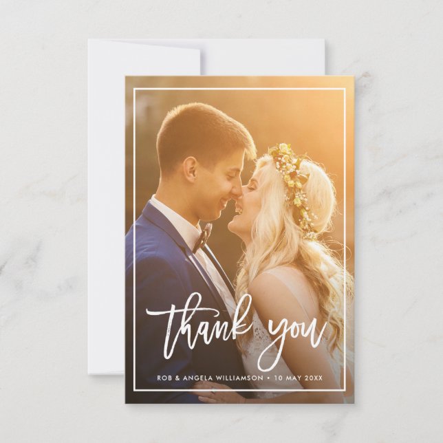 guión de amor enmarcado boda foto tarjeta de agrad (Anverso)
