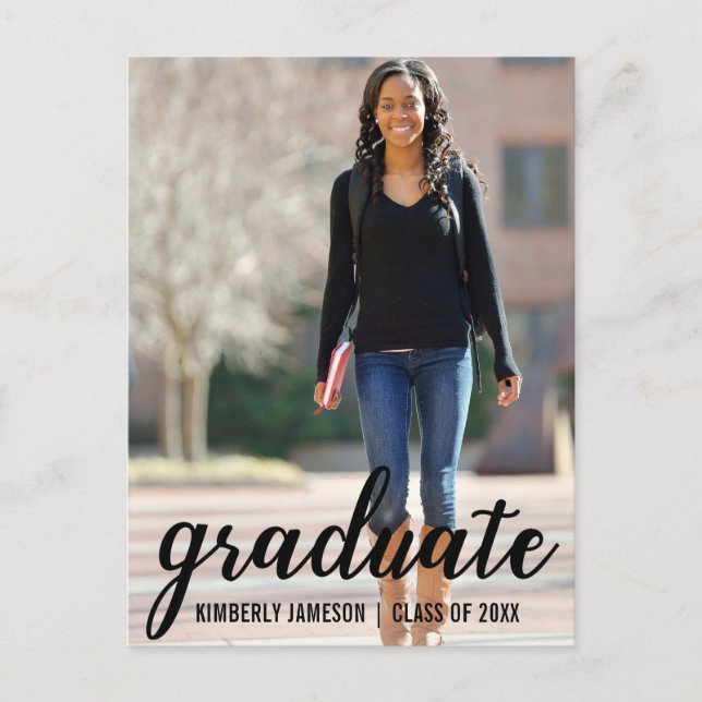 Guion de anuncio de graduación de foto moderna (Anverso)