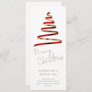 Guión de árbol de navidad de oro rojo Feliz Navida