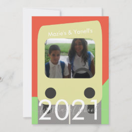 Guión de autobús del primer día de clases Tarjeta