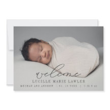 Guión de bienvenida de Invitación de recién nacido