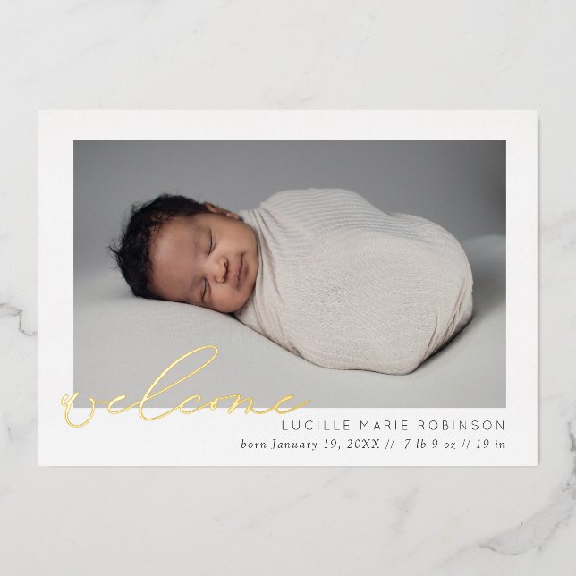 Guión de bienvenida de Invitación para bebés (Anverso)