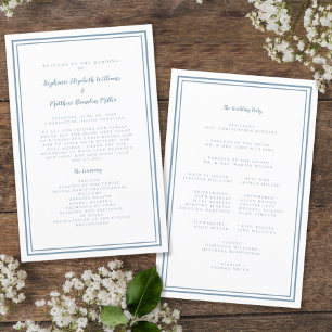 Guión de Boda Azul Polvoriento Programa de Ceremon