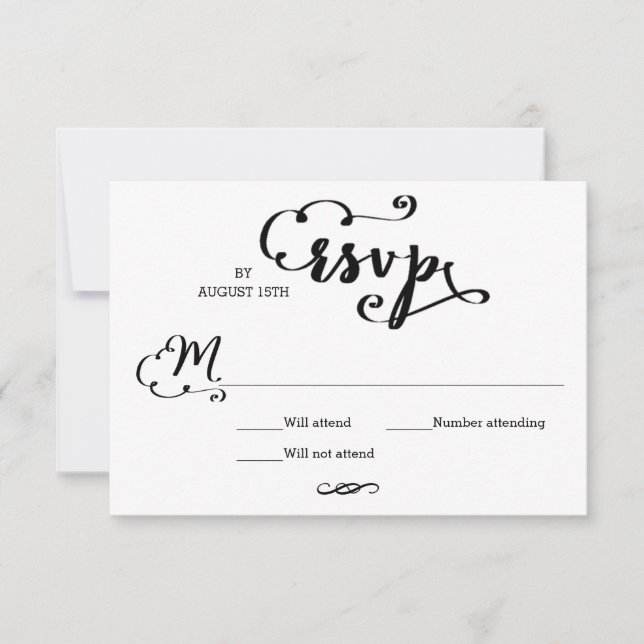 Guion de boda Damask - Tarjeta de RSVP (Anverso)