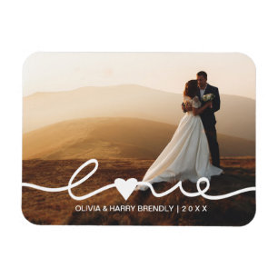 Guión de Boda de amor   Regalo de imán fotográfico