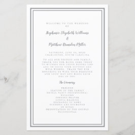 Guión de Boda Gris y Blanco Programa de Ceremonia