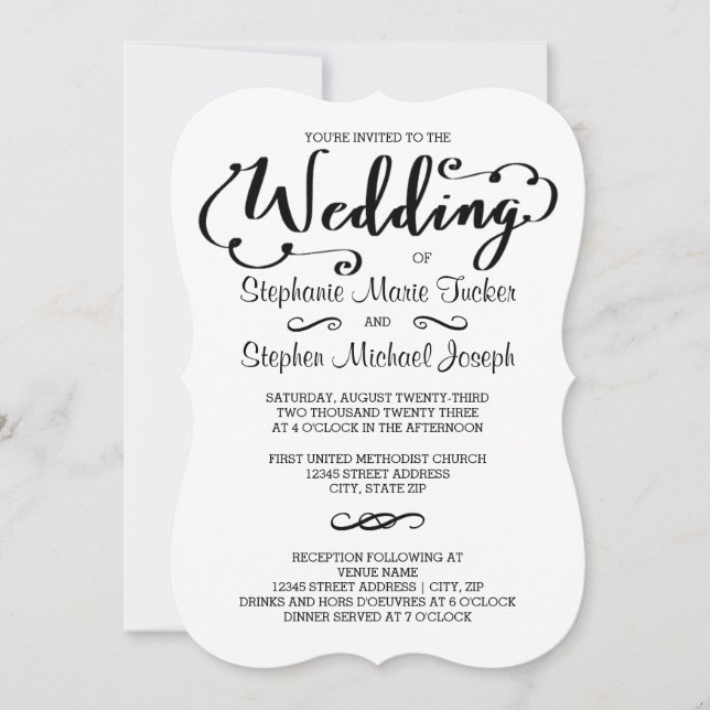 Guión de boda - Invitación de boda (Anverso)