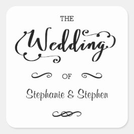 Guión de boda - Pegatina cuadrada