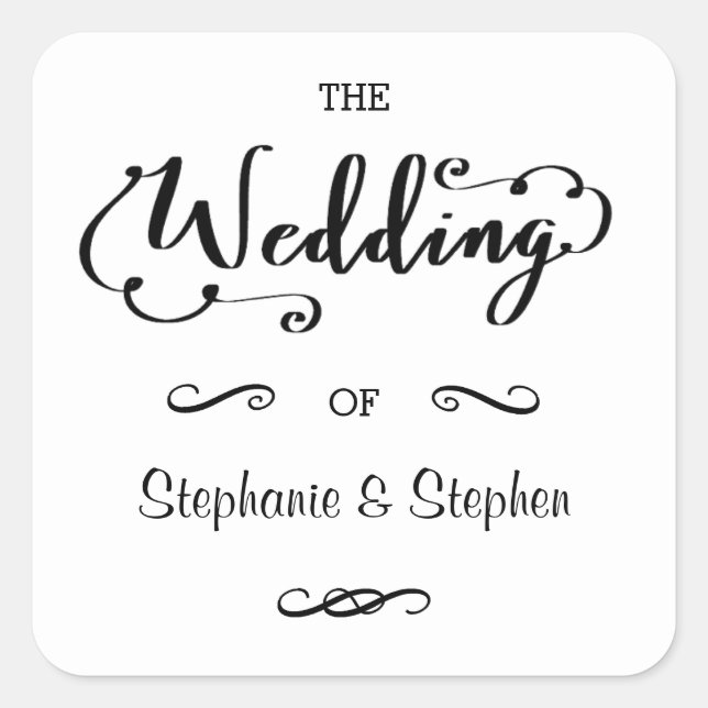 Guión de boda - Pegatina cuadrada (Anverso)
