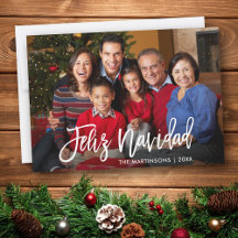 Guión de broche moderno Feliz Navidad Foto familia