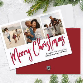 Guión de caligrafía roja para Feliz Navidad Multi 