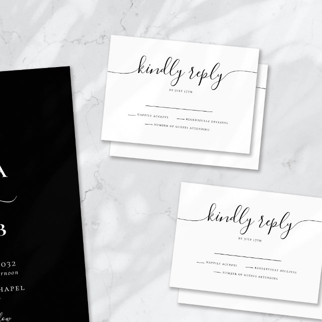 Guión de caligrafía Tarjeta RSVP de boda moderna s (Subido por el creador)