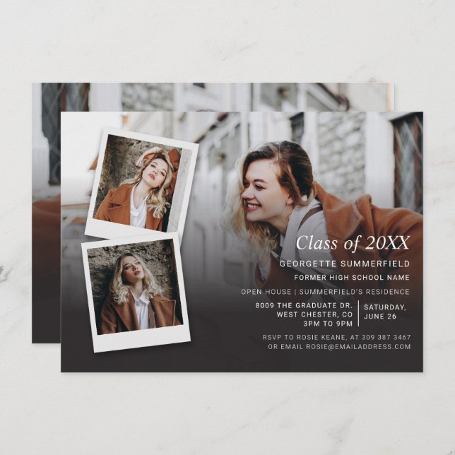 Guión de Collage de fotos de invitación de grupo d (Anverso / Reverso)