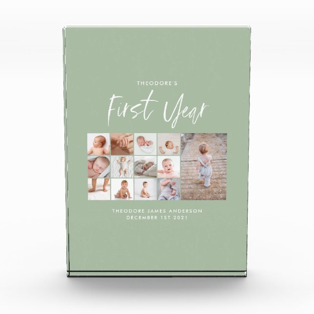 Guión de collage de fotos para bebés de primer año (Anverso)