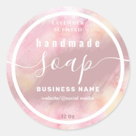 Guión de color de agua negro etiqueta de jabón hec