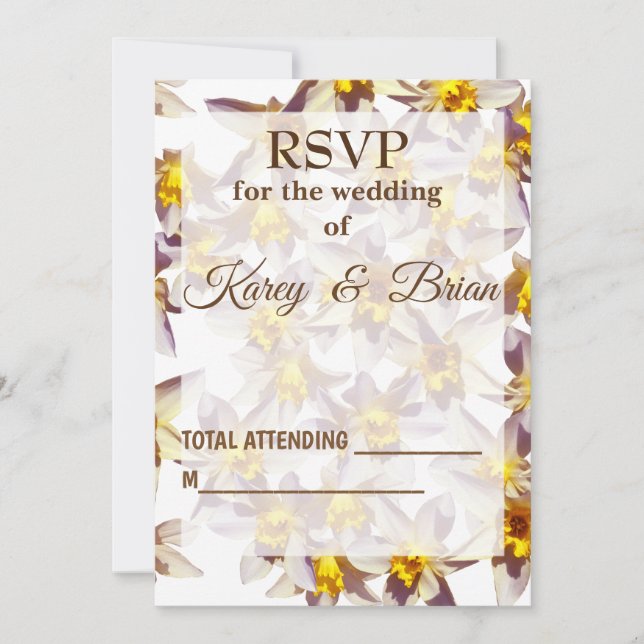 Guión de Daffodils , Elegante tarjeta de foto RSVP (Anverso)