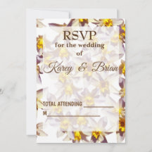 Guión de Daffodils , Elegante tarjeta de foto RSVP