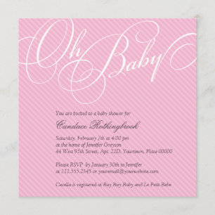 Guión de diagonales en la invitación a Rubor Baby
