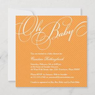 Guión de diagonales en la invitación de Baby Showe