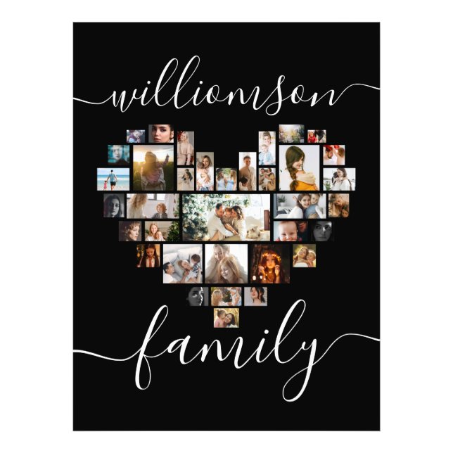 Guión de familia de Collages de fotos en forma de  (Frente)