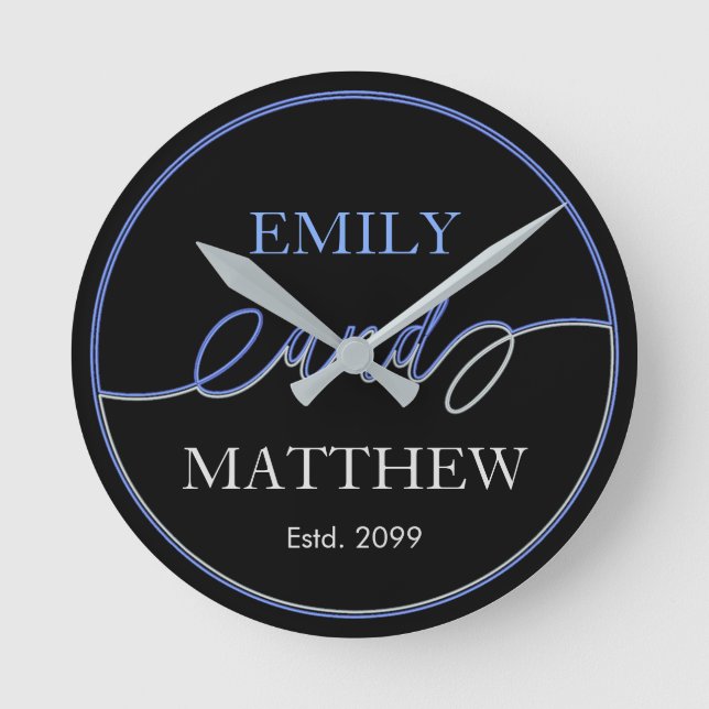 Guión De Fancia Con Pareja De Nombres Reloj De Par (Anverso)