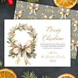 Guión de Feliz Navidad Arco de Oro de Acuarela Cor