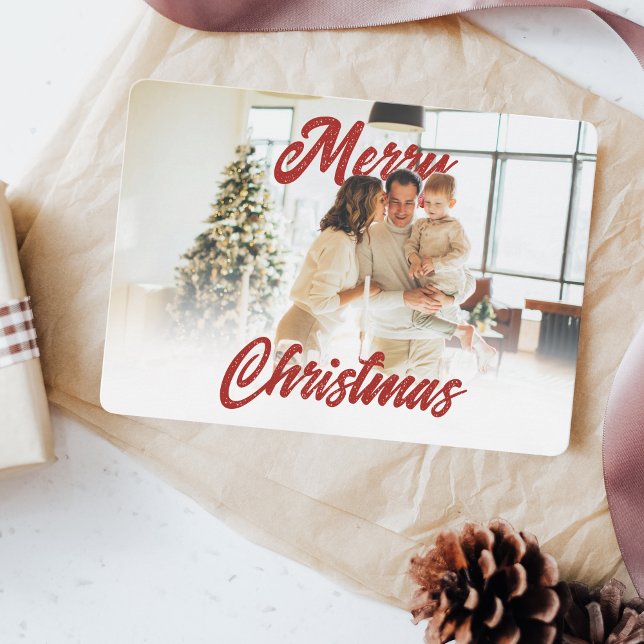 Guión de Feliz Navidad Familia Foto Personalizada (Subido por el creador)