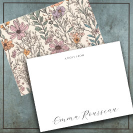 Guión de flores silvestres de color de agua Nota d