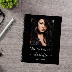 Guion de foto en blanco y negro diario personal