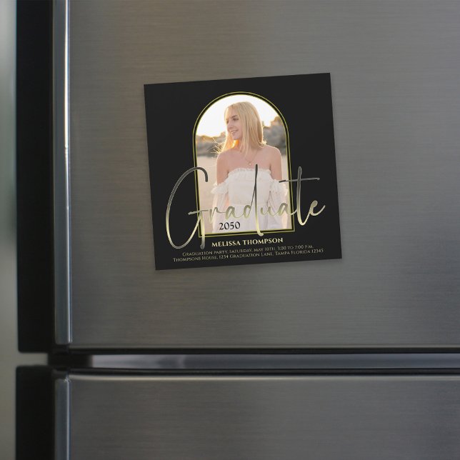 Guión de graduado de oro Black Arch Photo Magnetic (Subido por el creador)