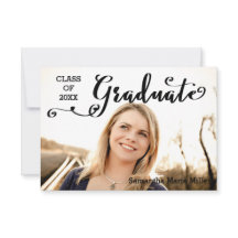 Guión de graduado - Invitación de graduación 3x5
