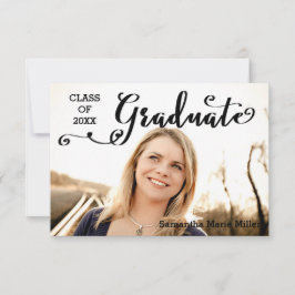 Guión de graduado - Invitación de graduación 3x5