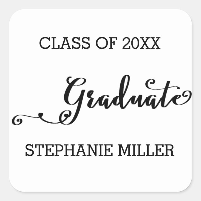 Guión de graduado - Pegatina cuadrada (Anverso)