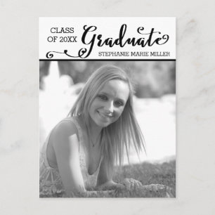 Guión de graduado vertical - Invitación de tarjeta