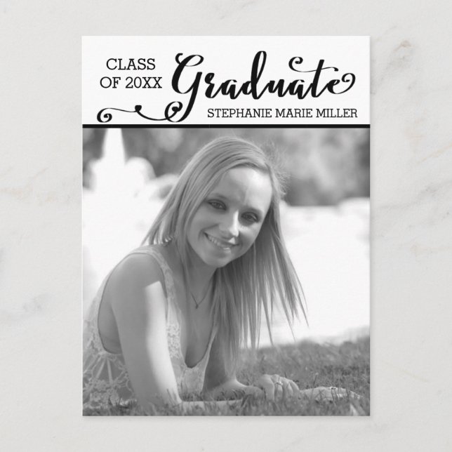 Guión de graduado vertical - Invitación de tarjeta (Anverso)