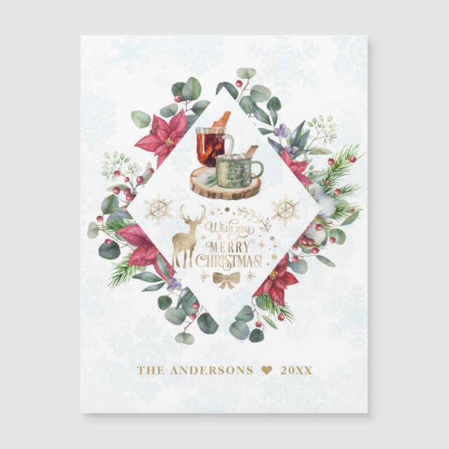 Guión de invierno Wreath te desea una feliz Navida (Anverso)