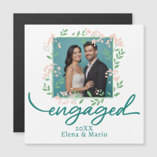 Guión de Invitación de compromiso floral de foto p